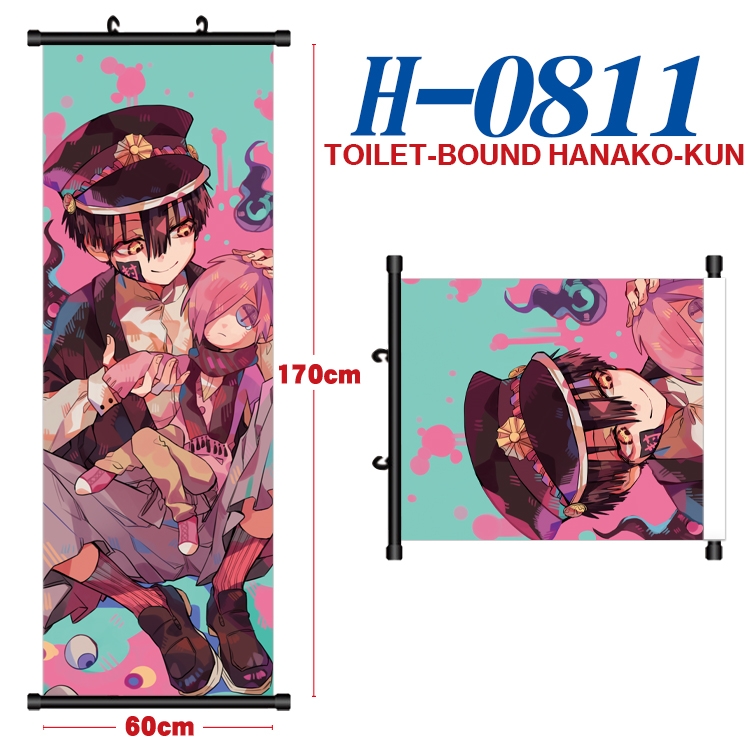 Toilet-Bound Hanako-kun  Black plastic rod cloth hanging canvas painting 60x170cm H-0811