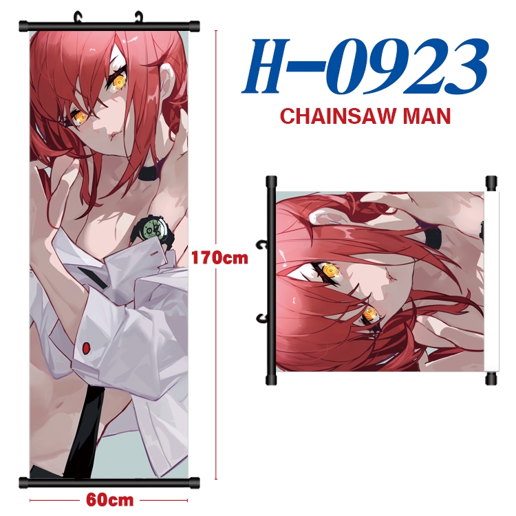 Chainsaw Man Black plastic rod cloth hanging canvas painting 60x170cm H-0923