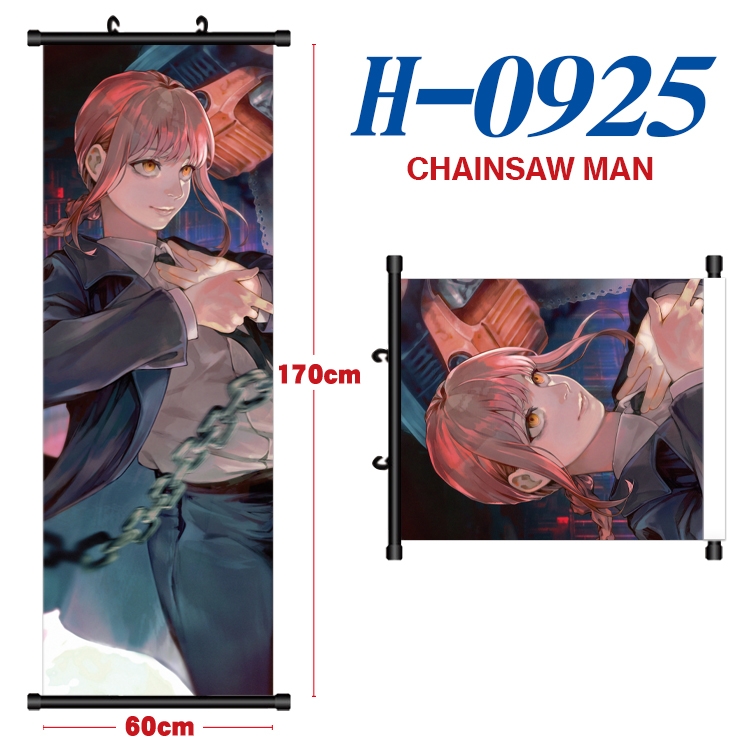 Chainsaw Man Black plastic rod cloth hanging canvas painting 60x170cm H-0925