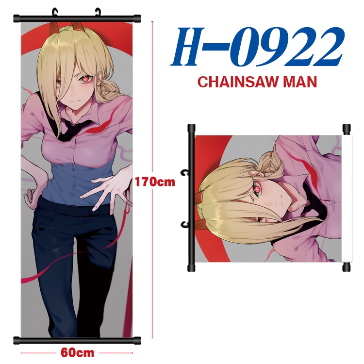 Chainsaw Man Black plastic rod cloth hanging canvas painting 60x170cm H-0922