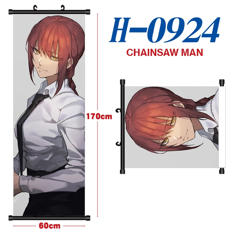 Chainsaw Man Black plastic rod cloth hanging canvas painting 60x170cm H-0924