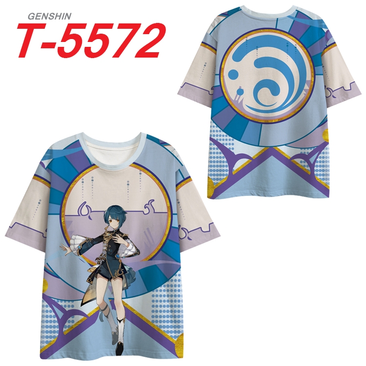 Genshin Impact Anime Peripheral Full Color Milk Silk Short Sleeve T-Shirt from S to 6XL T-5572