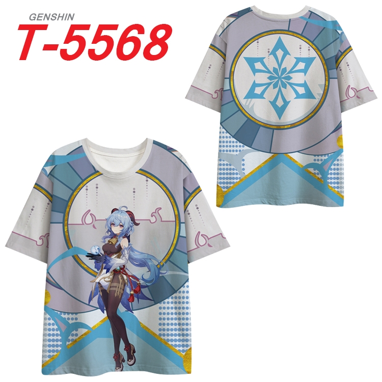Genshin Impact Anime Peripheral Full Color Milk Silk Short Sleeve T-Shirt from S to 6XL T-5568