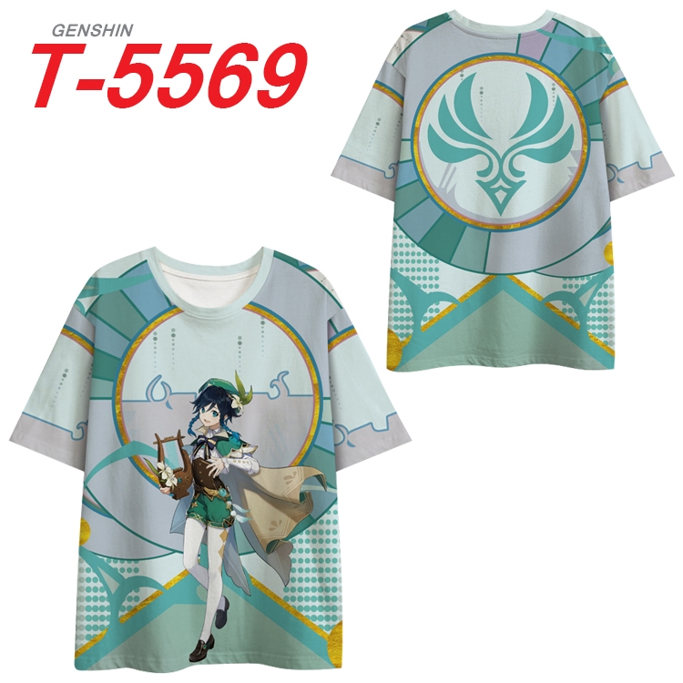 Genshin Impact Anime Peripheral Full Color Milk Silk Short Sleeve T-Shirt from S to 6XL T-5569