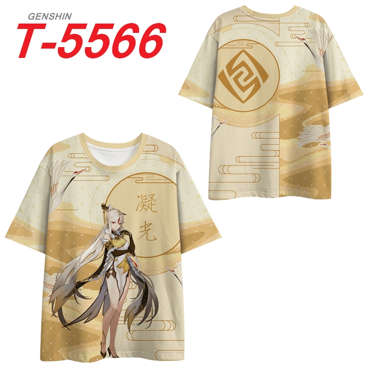 Genshin Impact Anime Peripheral Full Color Milk Silk Short Sleeve T-Shirt from S to 6XL T-5566