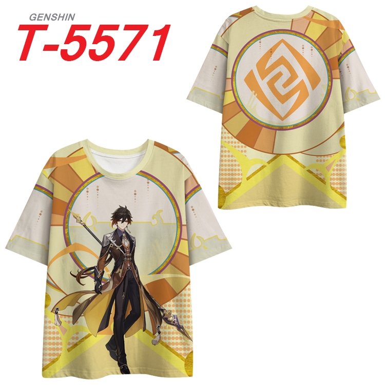 Genshin Impact Anime Peripheral Full Color Milk Silk Short Sleeve T-Shirt from S to 6XL T-5571