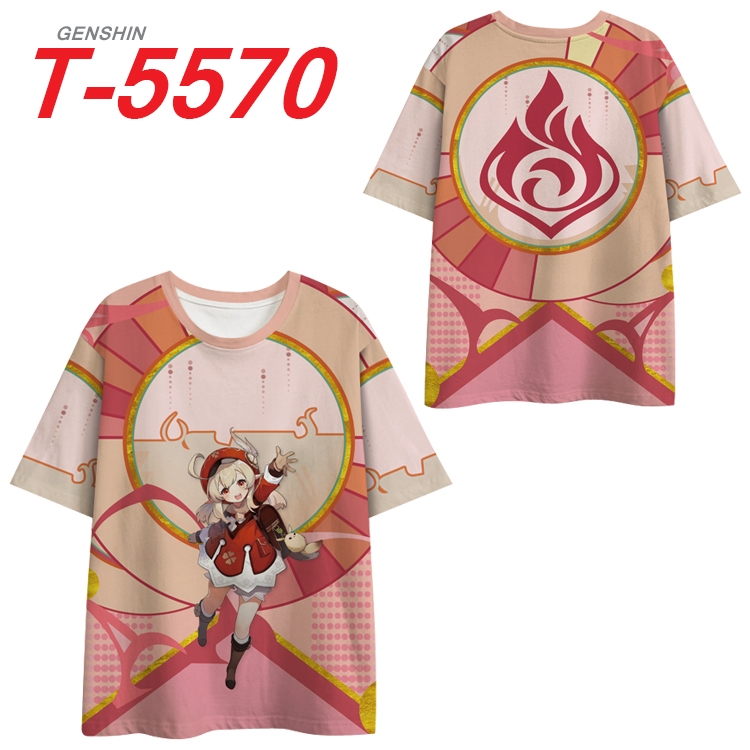 Genshin Impact Anime Peripheral Full Color Milk Silk Short Sleeve T-Shirt from S to 6XL T-5570