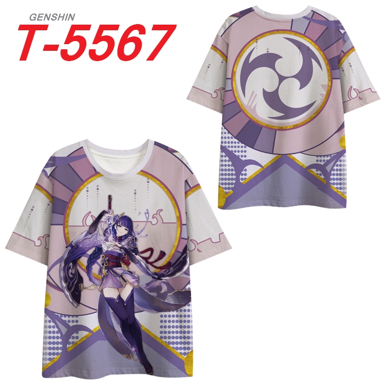 Genshin Impact Anime Peripheral Full Color Milk Silk Short Sleeve T-Shirt from S to 6XL  T-5567