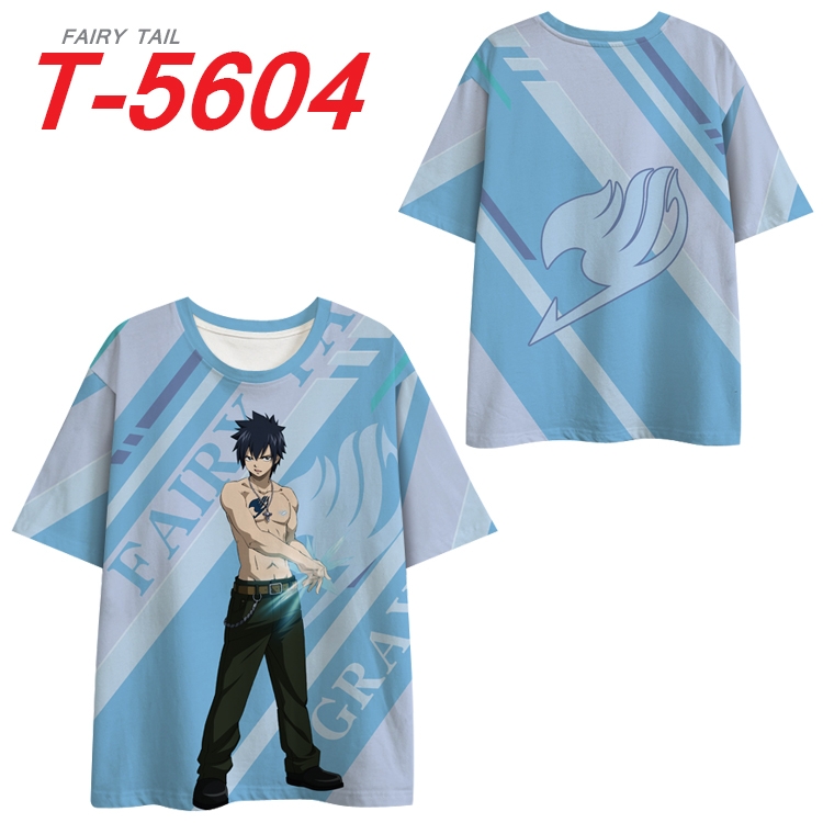 Fairy tail Anime Peripheral Full Color Milk Silk Short Sleeve T-Shirt from S to 6XL T-5604