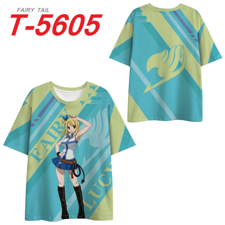 Fairy tail Anime Peripheral Full Color Milk Silk Short Sleeve T-Shirt from S to 6XL T-5605