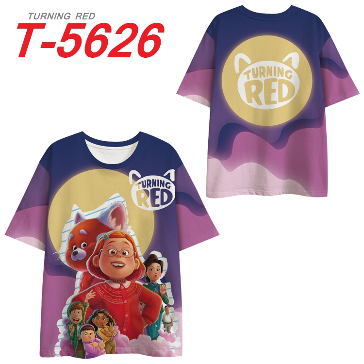 Turning Red Anime Peripheral Full Color Milk Silk Short Sleeve T-Shirt from S to 6XL T-5626