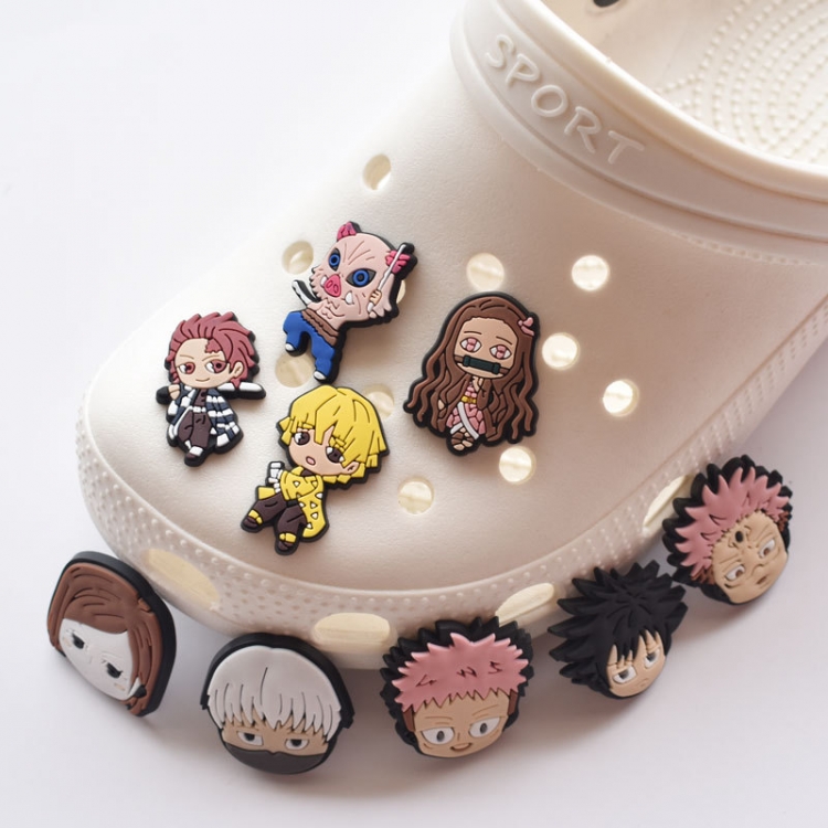 Demon Slayer Kimets PVC soft rubber shoe buckle cartoon shoe buckle accessories 100 random mix