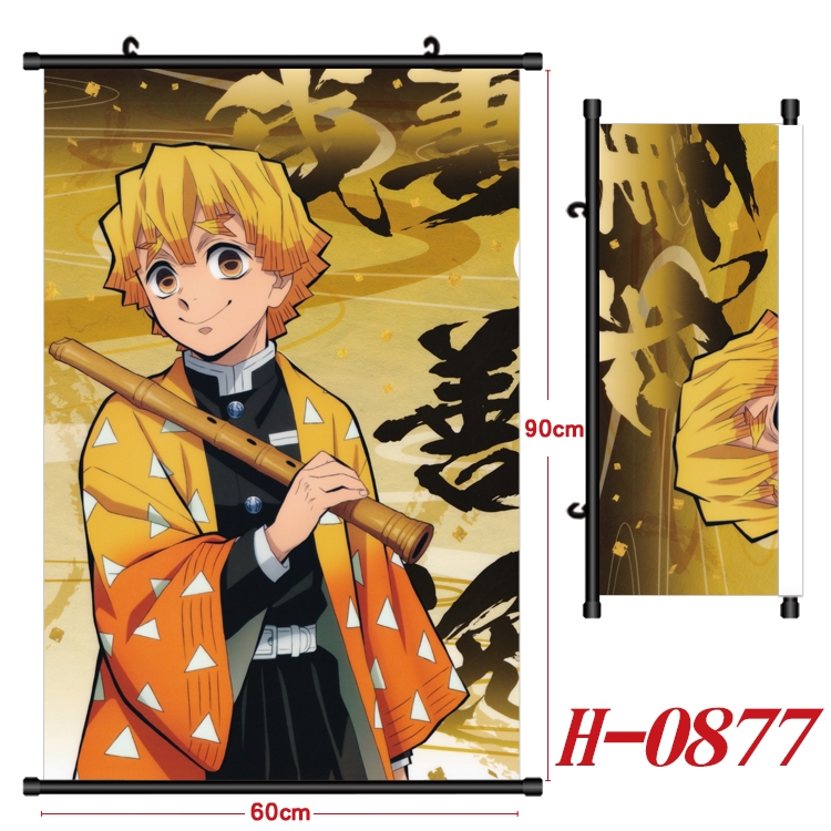 Demon Slayer Kimets Anime Black Plastic Rod Canvas Painting 60X90CM H0877