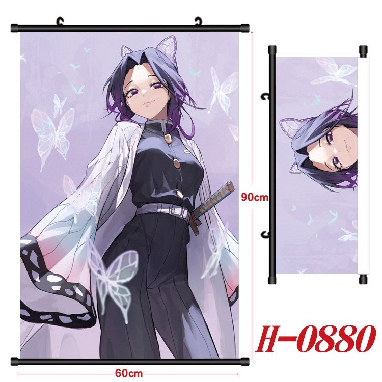 Demon Slayer Kimets Anime Black Plastic Rod Canvas Painting 60X90CM  H0880