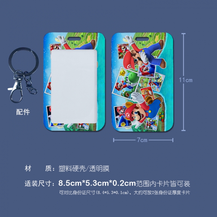Super Mario 3D embossed hard shell card holder badge keychain price for 5 pcs