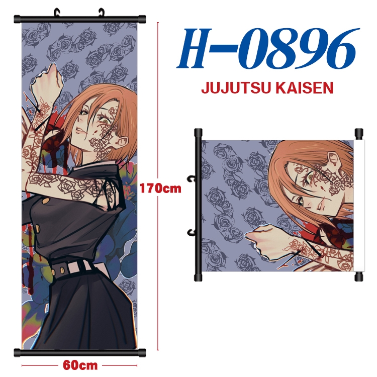 Jujutsu Kaisen  Black plastic rod cloth hanging canvas painting 60x170cm H-0896