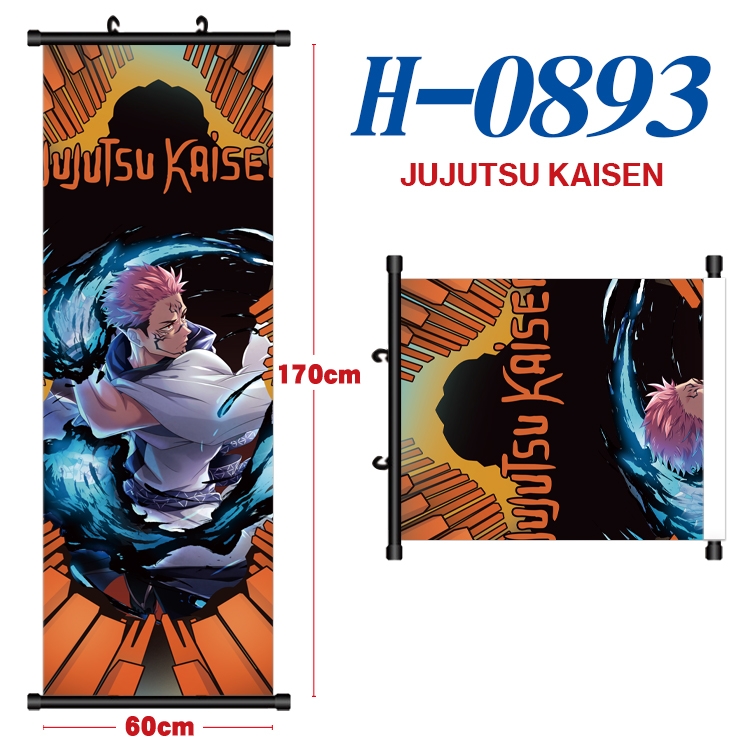 Jujutsu Kaisen  Black plastic rod cloth hanging canvas painting 60x170cm H-0893