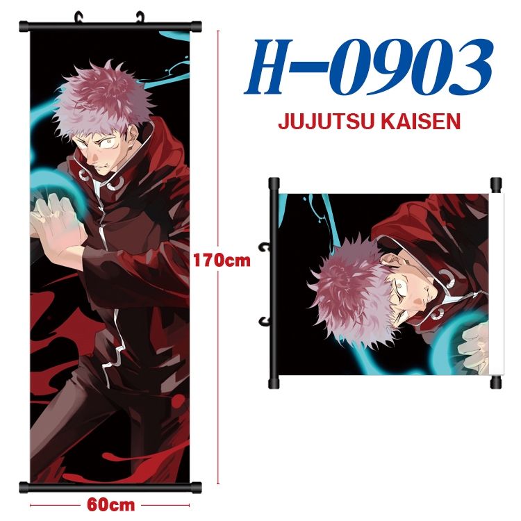 Jujutsu Kaisen  Black plastic rod cloth hanging canvas painting 60x170cm H-0903