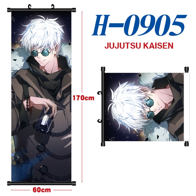 Jujutsu Kaisen  Black plastic rod cloth hanging canvas painting 60x170cm H-0905