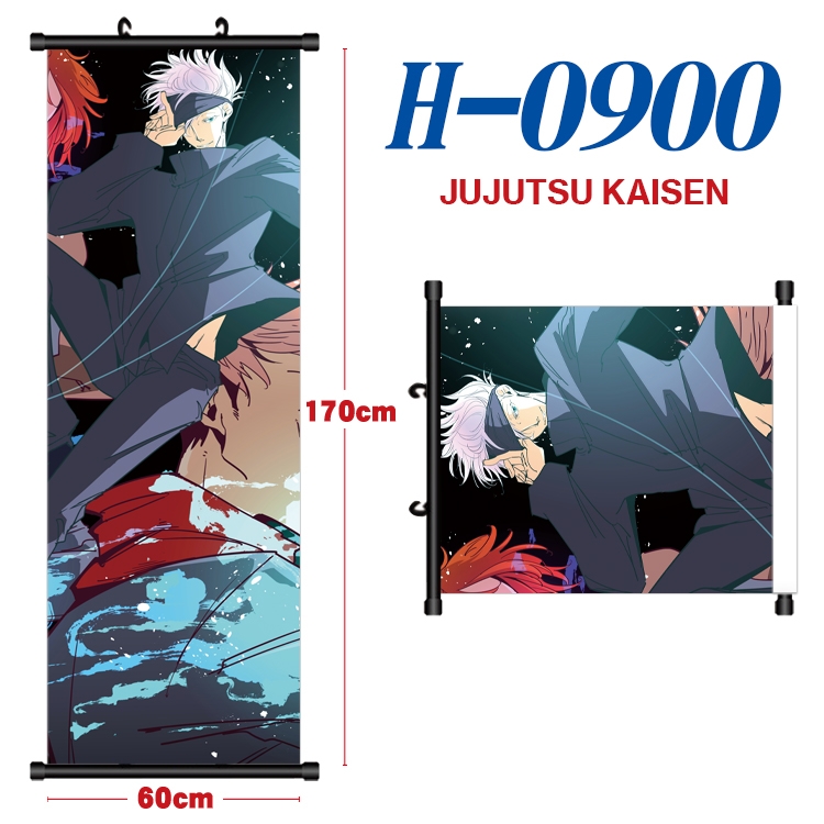 Jujutsu Kaisen  Black plastic rod cloth hanging canvas painting 60x170cm H-0900