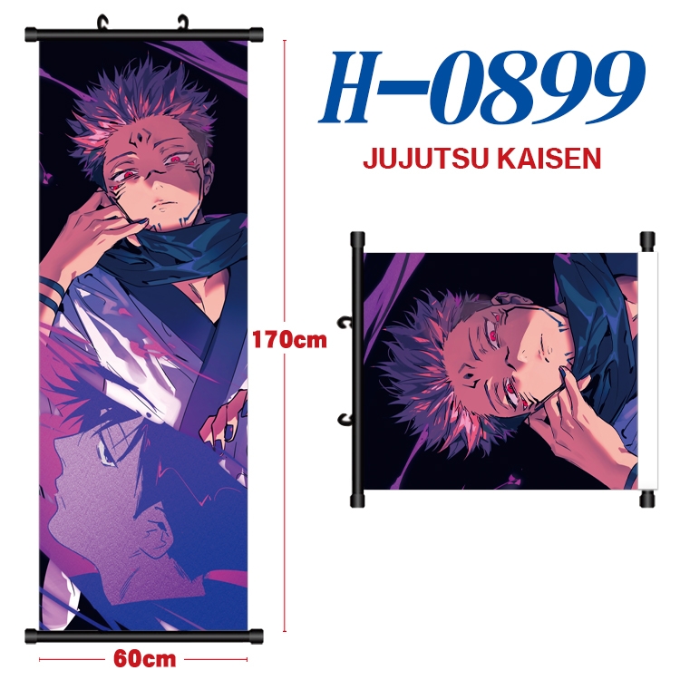 Jujutsu Kaisen  Black plastic rod cloth hanging canvas painting 60x170cm H-0899