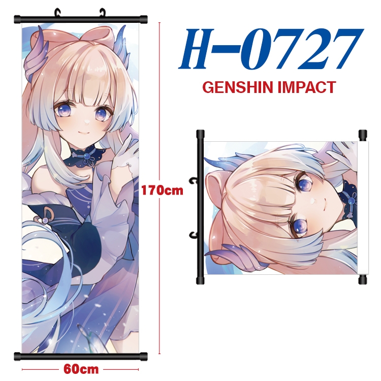 Genshin Impact Black plastic rod cloth hanging canvas painting 60x170cm H-0727