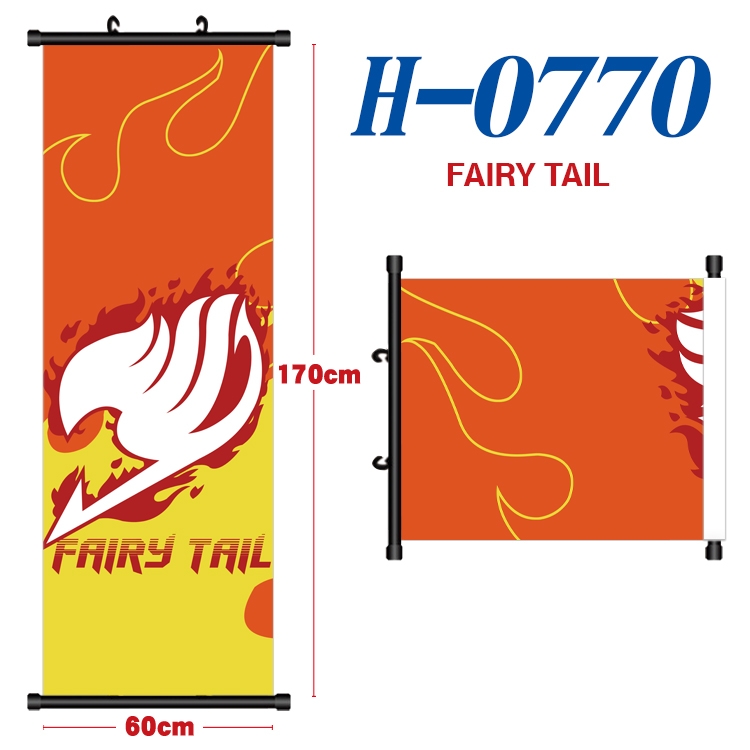 Fairy tail Black plastic rod cloth hanging canvas painting 60x170cm H-0770