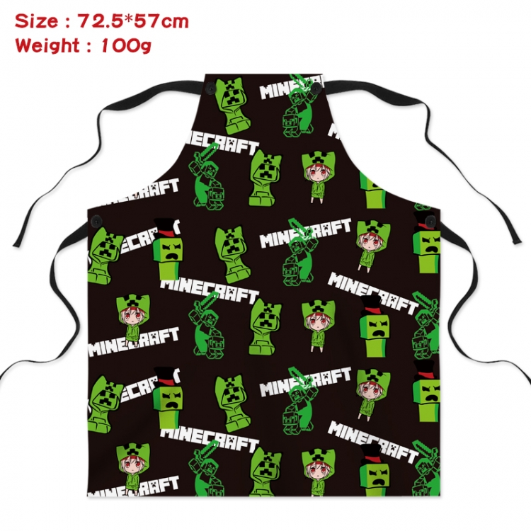 Minecraft  Anime Creative Digital Printing Apron 72.5x57cm