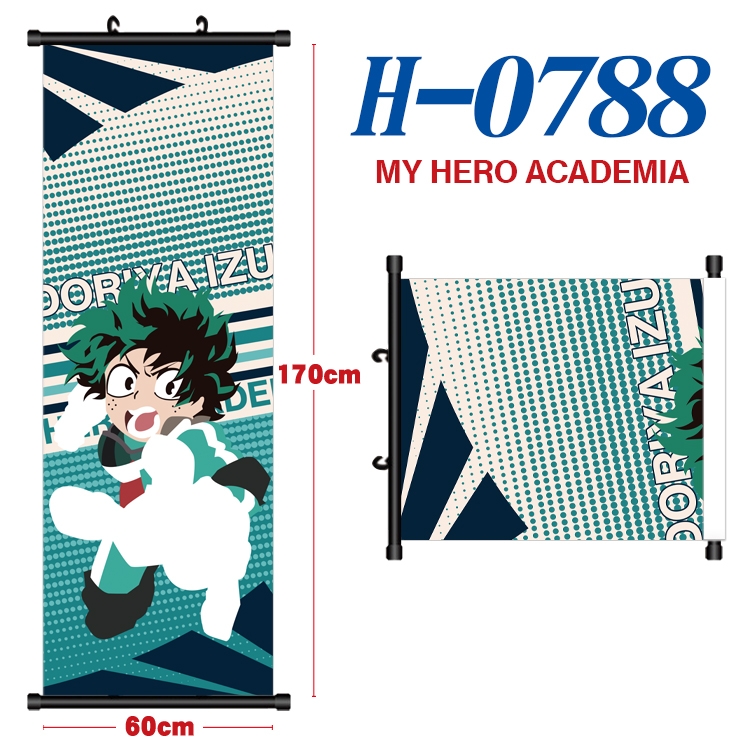 My Hero Academia Black plastic rod cloth hanging canvas painting 60x170cm H-0788