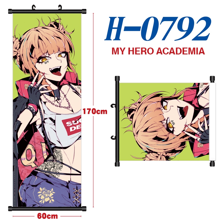 My Hero Academia Black plastic rod cloth hanging canvas painting 60x170cm H-0792