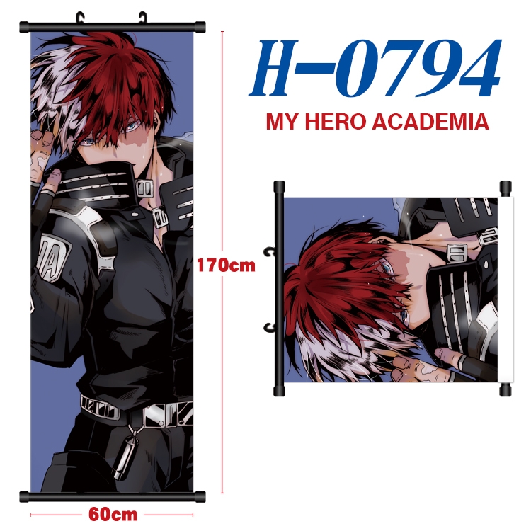 My Hero Academia Black plastic rod cloth hanging canvas painting 60x170cm H-0794