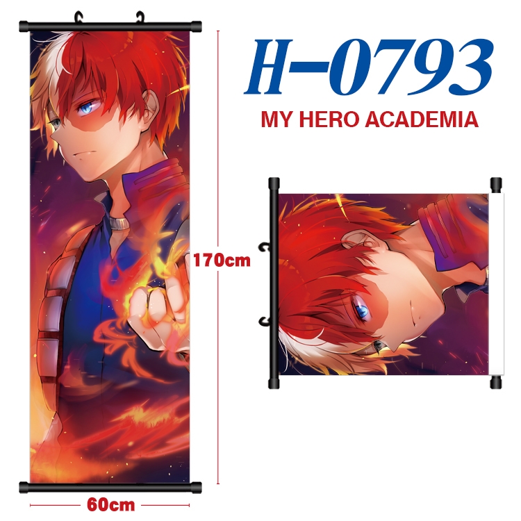 My Hero Academia Black plastic rod cloth hanging canvas painting 60x170cm H-0793