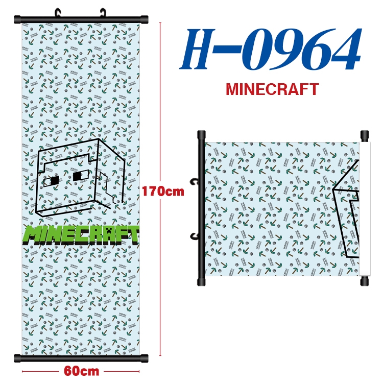 Minecraft Black plastic rod cloth hanging canvas painting 60x170cm H-0964