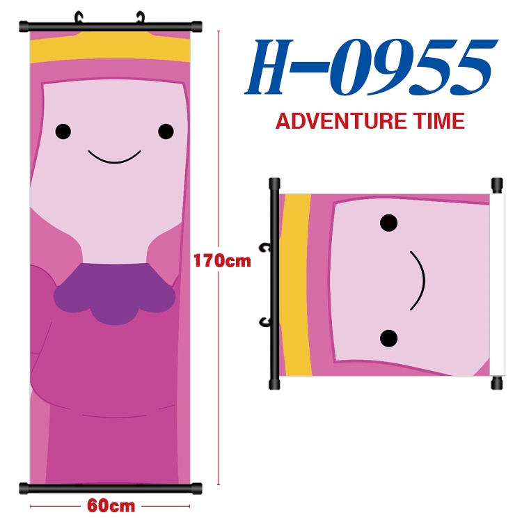 Adventure Time with Black plastic rod cloth hanging canvas painting 60x170cm H-0955