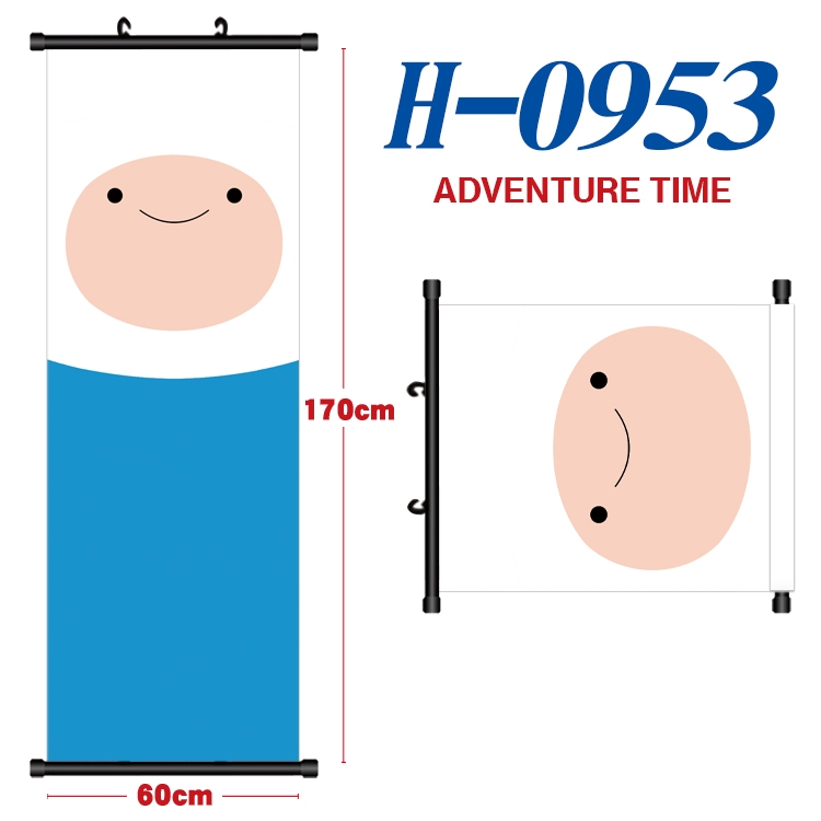 Adventure Time with Black plastic rod cloth hanging canvas painting 60x170cm H-0953