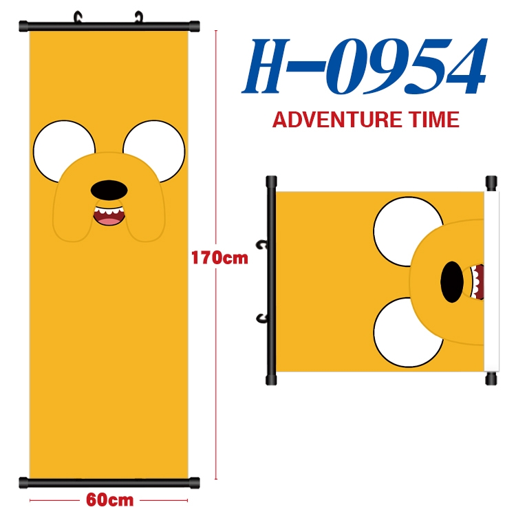 Adventure Time with Black plastic rod cloth hanging canvas painting 60x170cm H-0954