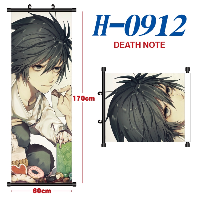 Death note Black plastic rod cloth hanging canvas painting 60x170cm H-0912