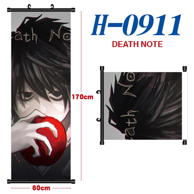 Death note Black plastic rod cloth hanging canvas painting 60x170cm H-0911