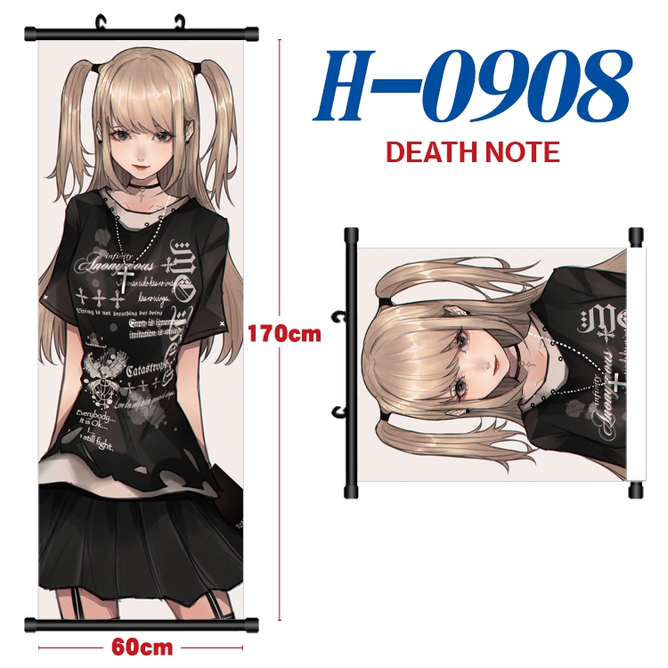 Death note Black plastic rod cloth hanging canvas painting 60x170cm H-0908