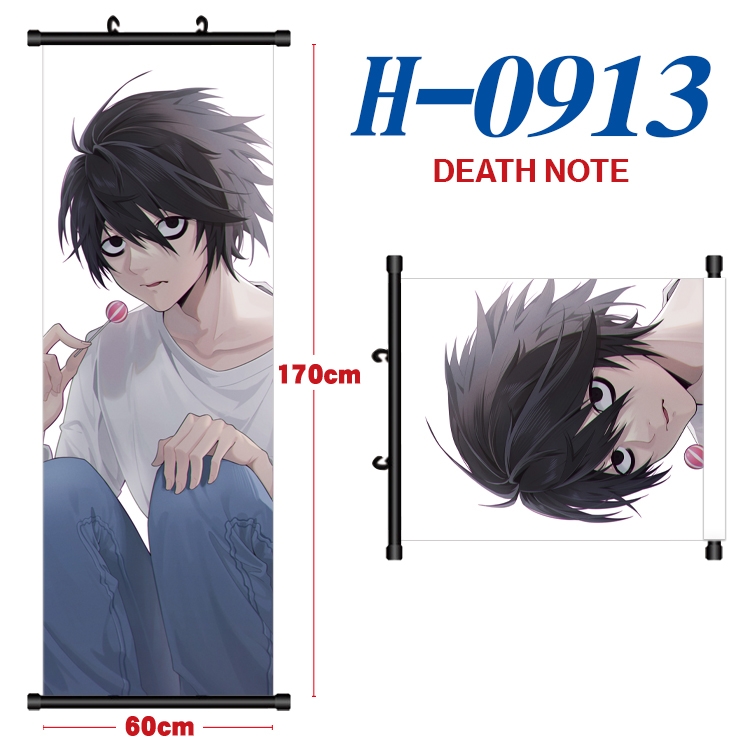 Death note Black plastic rod cloth hanging canvas painting 60x170cm H-0913