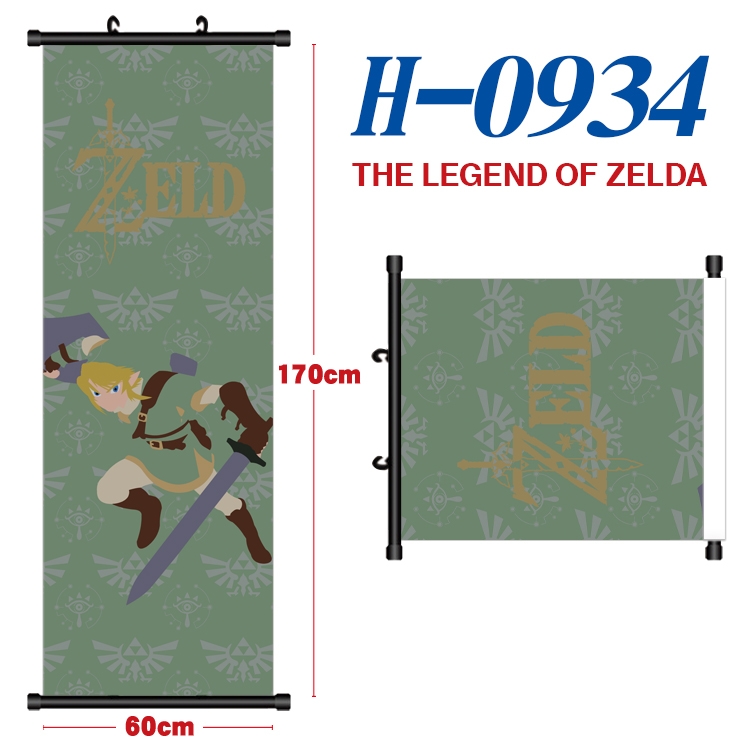 The Legend of Zelda Black plastic rod cloth hanging canvas painting 60x170cm H-0934