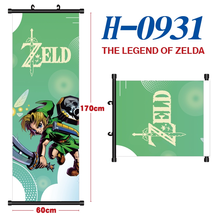 The Legend of Zelda Black plastic rod cloth hanging canvas painting 60x170cm H-0931