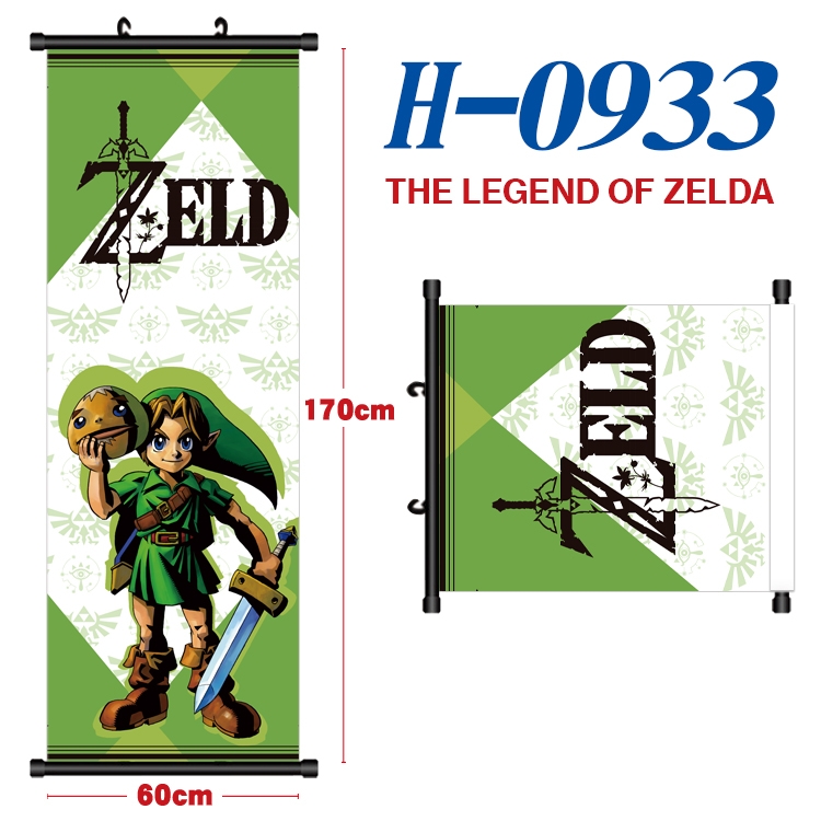 The Legend of Zelda Black plastic rod cloth hanging canvas painting 60x170cm H-0933