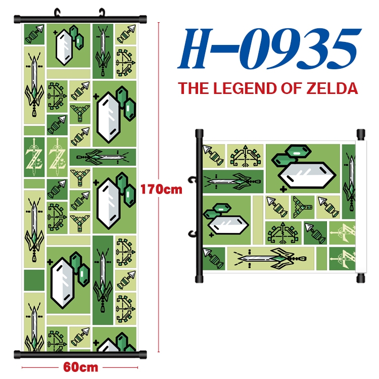 The Legend of Zelda Black plastic rod cloth hanging canvas painting 60x170cm H-0935