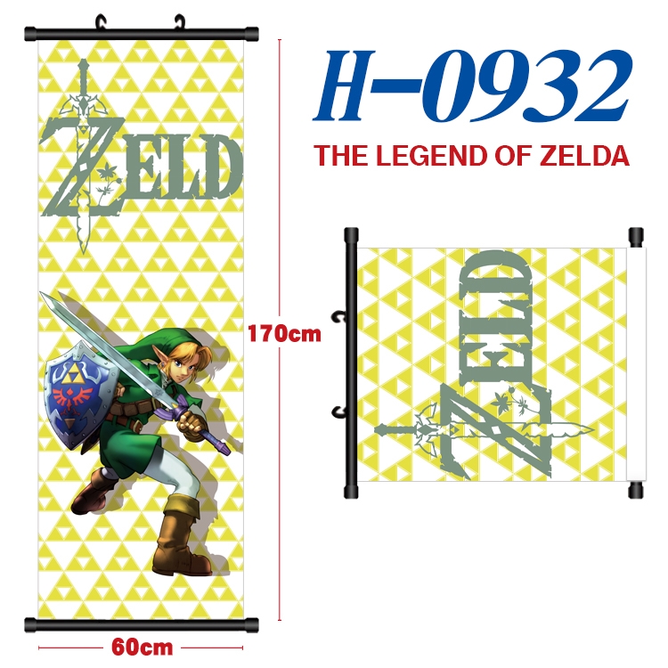 The Legend of Zelda Black plastic rod cloth hanging canvas painting 60x170cm H-0932