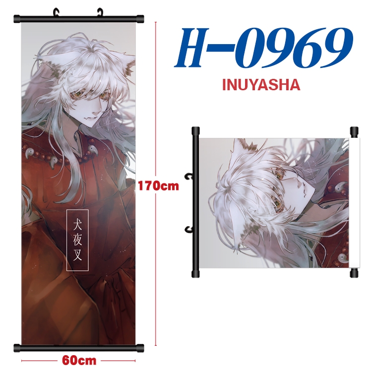 Inuyasha Black plastic rod cloth hanging canvas painting 60x170cm H-0969