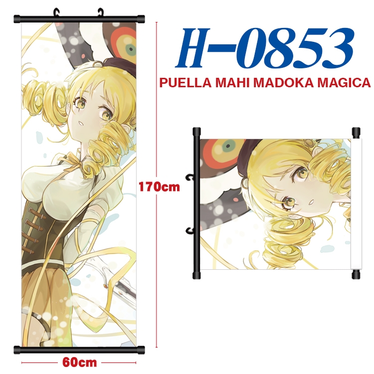 Magical Girl Madoka of the Magus Black plastic rod cloth hanging canvas painting 60x170cm H-0853