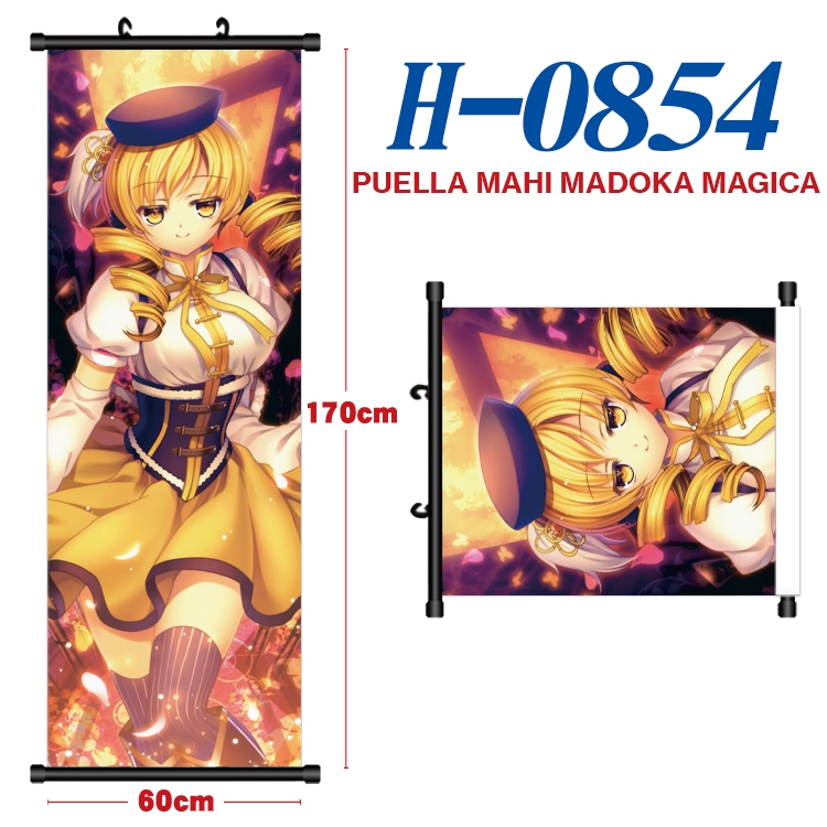 Magical Girl Madoka of the Magus Black plastic rod cloth hanging canvas painting 60x170cm  H-0854