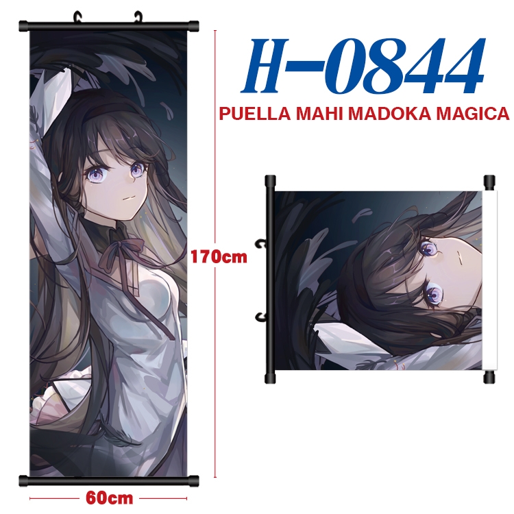 Magical Girl Madoka of the Magus Black plastic rod cloth hanging canvas painting 60x170cm H-0844