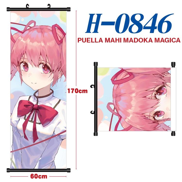 Magical Girl Madoka of the Magus Black plastic rod cloth hanging canvas painting 60x170cm  H-0846